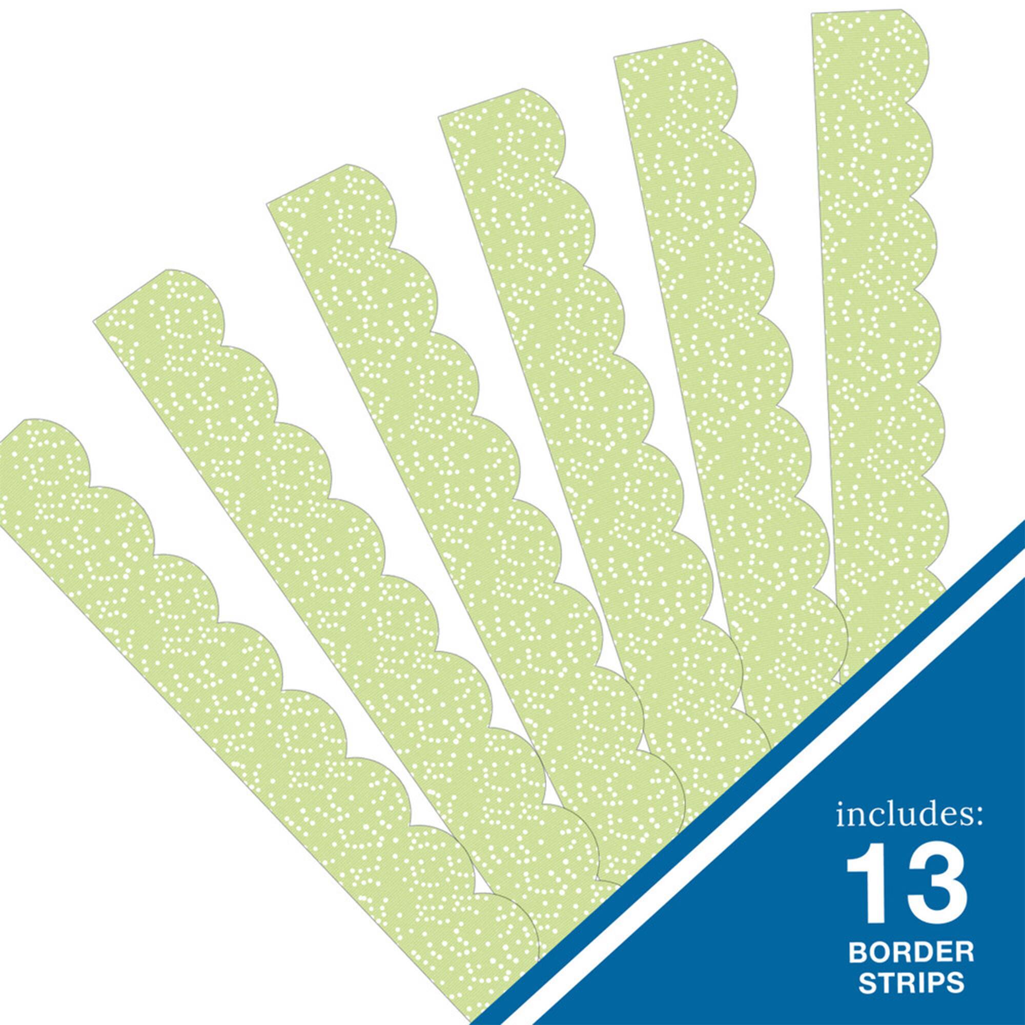 Carson Dellosa® Education Crafty & Cool Light Green with Dots Scallop Borders, 6 Packs of 13